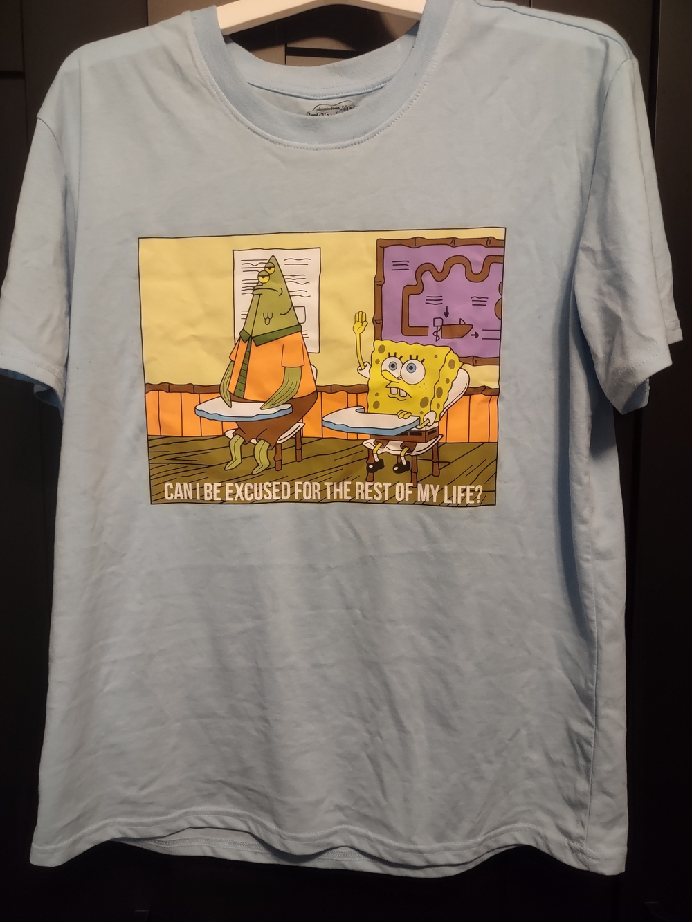 SpongeBob Squarepants Light Blue Classroom Graphic Tee